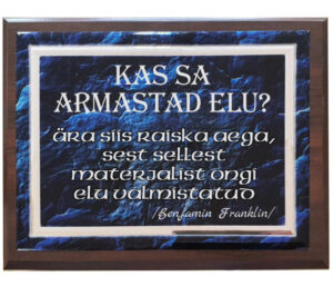 Tänuplaat alusel, teile sobiva tekstiga