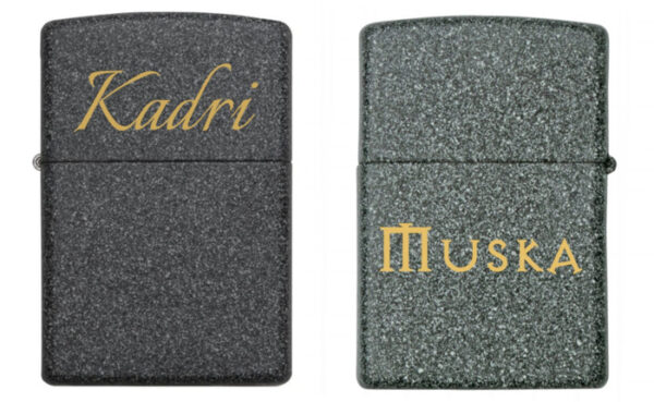 Kivimustriga matt zippo
