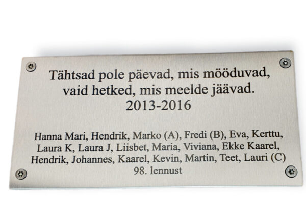 Pingisilt nimedega - Lisa oma mõõt