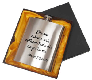 500ml taskupudel graveeringuga, kinkekarbis