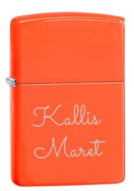 Neon oranz ja punane zippo