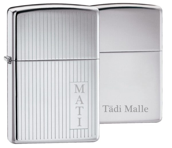 Nimekohaga, triibuline zippo